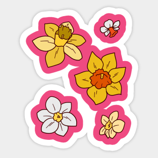 Colorful Daffodils Sticker